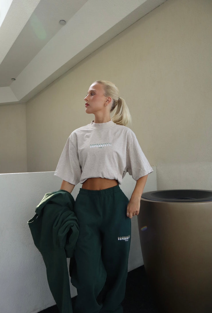 VOL.1 Unisex Oversized Mock Tee - Oatmeal