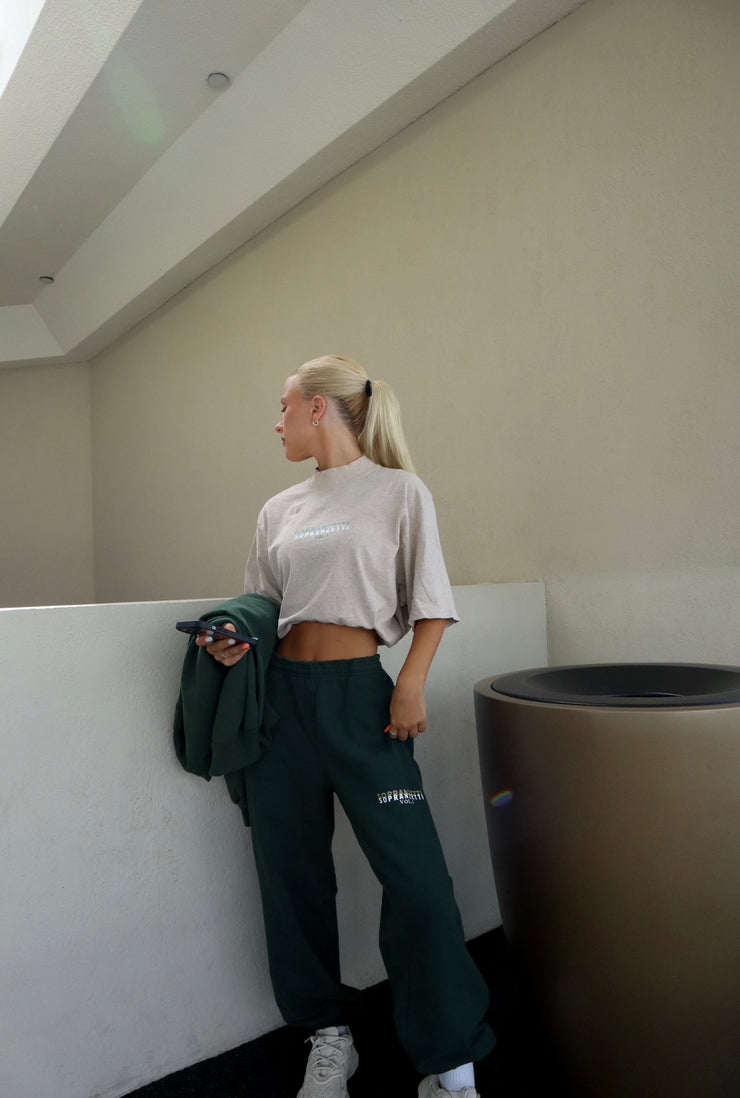 VOL.1 Unisex Oversized Mock Tee - Oatmeal