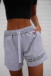Manifest Unisex Jersey Gym Short - Heather Grey