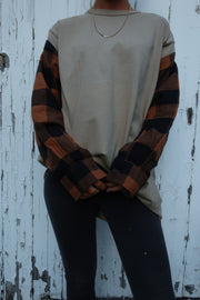 Unisex Custom Flannel Top - Orange Plaid