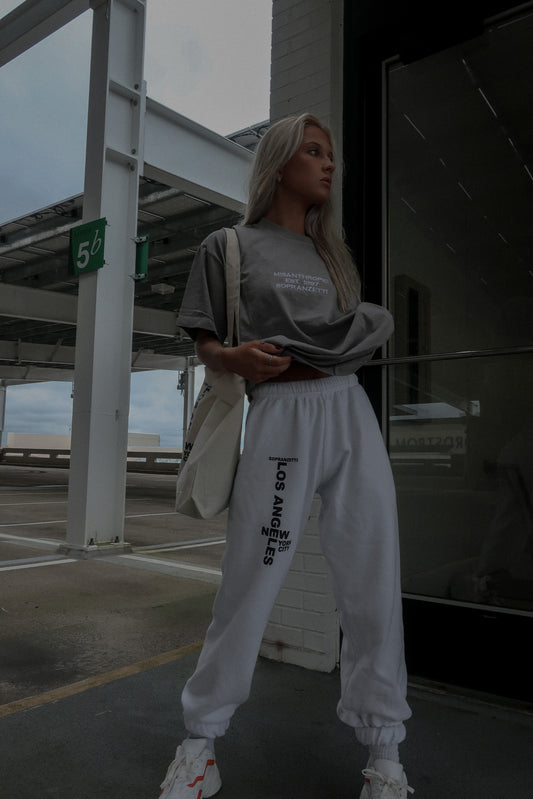 Unisex LA/NYC Flex Fleece Sweatpants - White